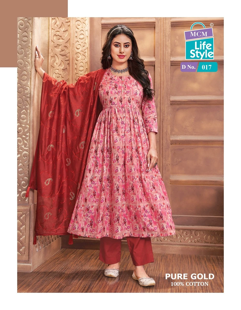 MCM Pure Gold Vol-1 - Anarkali Kurti With Pant Dupatta